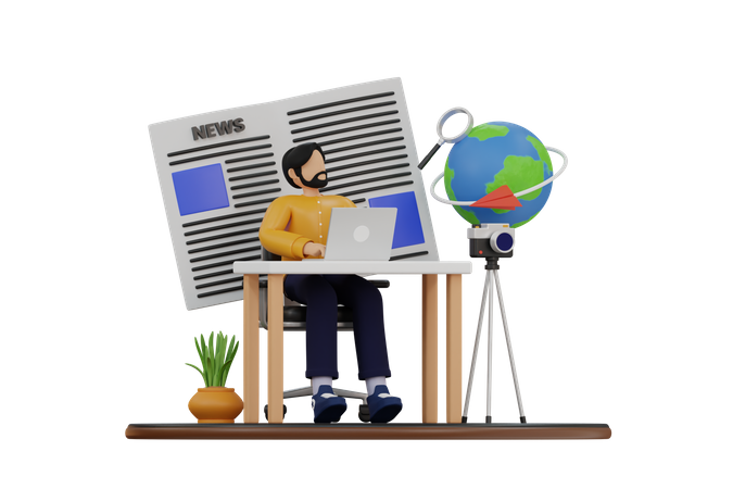 News Article Writer  3D Icon