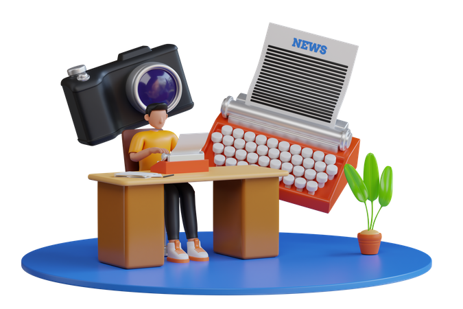 News Article Writer  3D Icon