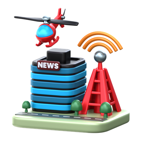News Building  3D Icon