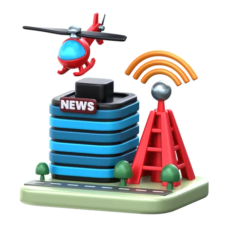 News Building 3 D Journalist Icon 3D Icon