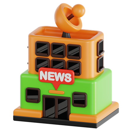 News Building  3D Icon