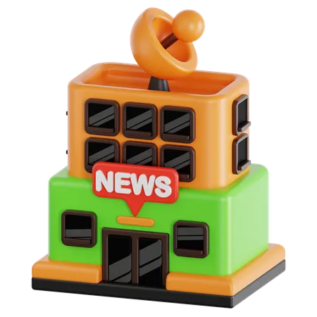 News Building  3D Icon