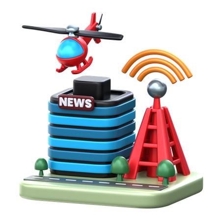 News Building  3D Icon