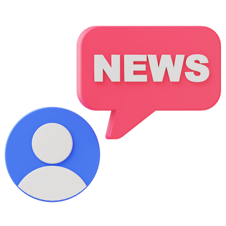 News Chat  3D Icon