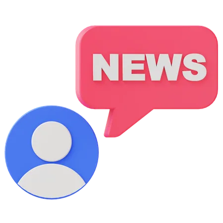 News Chat  3D Icon