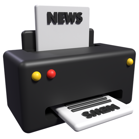 News Printing  3D Icon