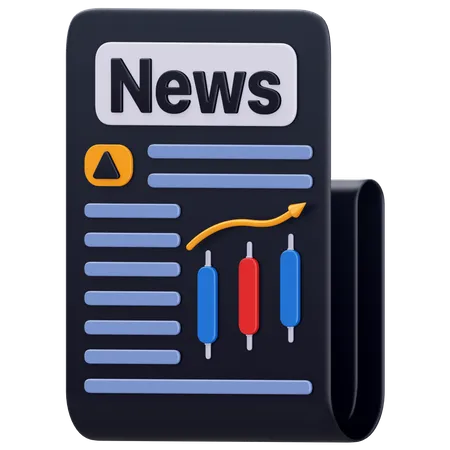News Stock  3D Icon