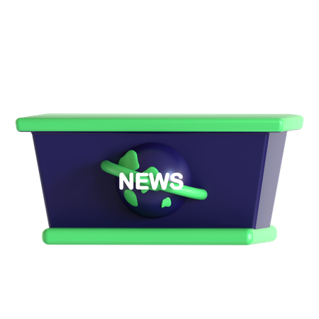 News Table  3D Icon