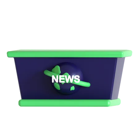 News Table  3D Icon