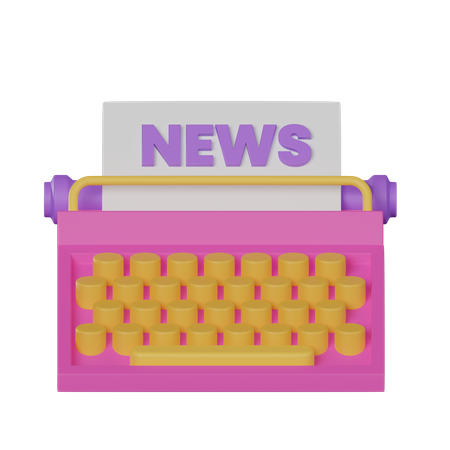 News Type Writer  3D Icon