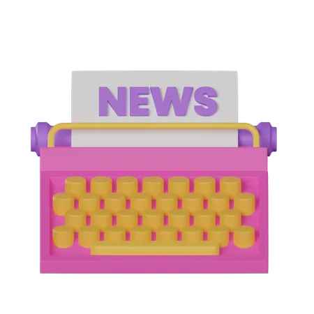 News Type Writer  3D Icon