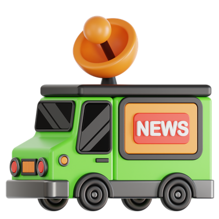 News Van  3D Icon