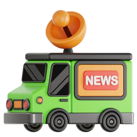 News Van  3D Icon