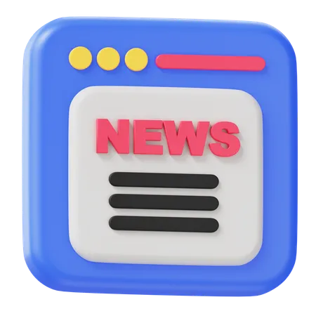 News Web  3D Icon