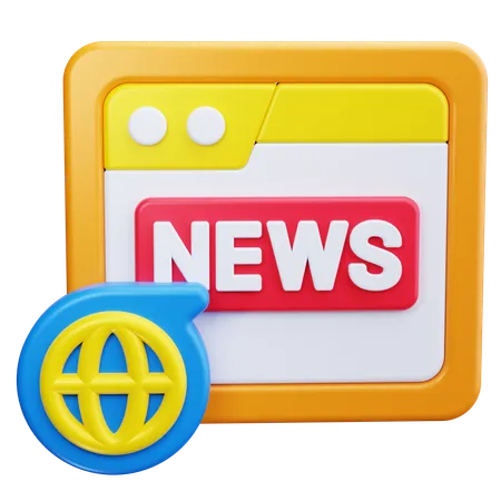 News Website  3D Icon