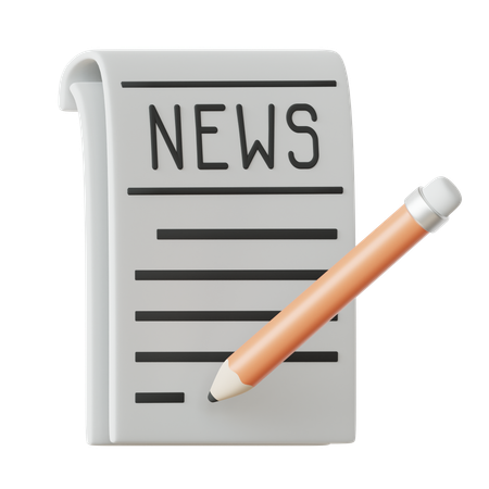 News Writing  3D Icon