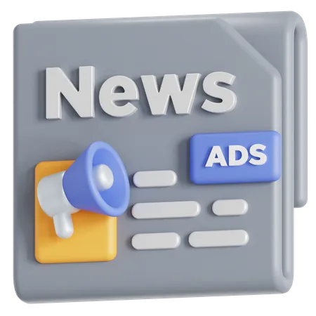 Newspaper Ads  3D Icon