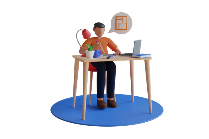 Newspaper journalism  3D Icon