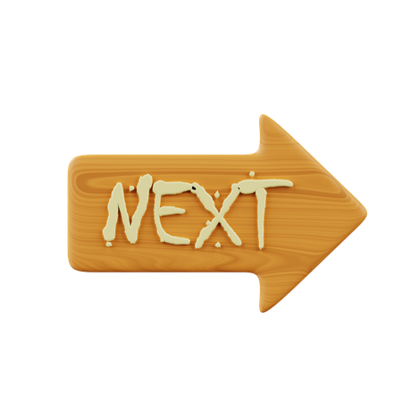 Next Wood Sign  3D Icon
