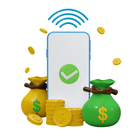 Paiement NFC réussi  3D Icon