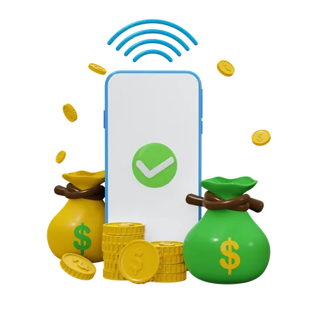 NFC-Zahlung erfolgreich  3D Icon