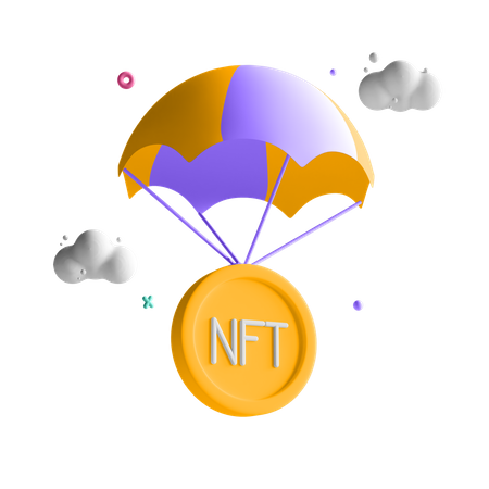 NFT Airdrop  3D Illustration