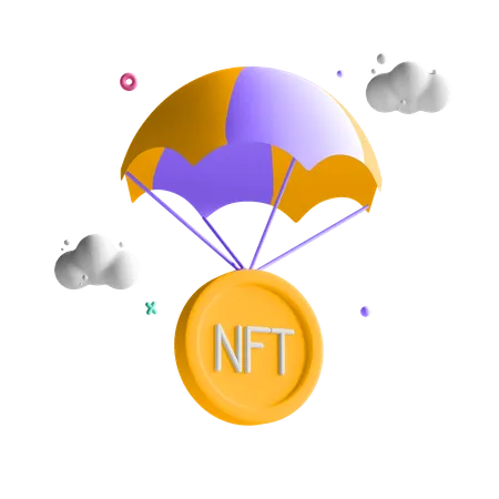 NFT Airdrop  3D Illustration