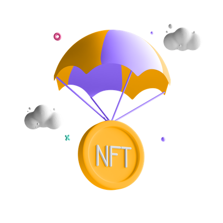 NFT Airdrop 3D Illustration