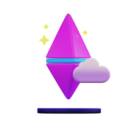 Almacenamiento en la nube nft  3D Illustration