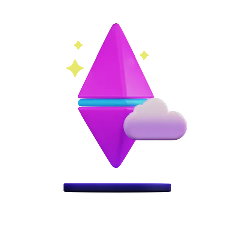 Almacenamiento en la nube nft  3D Illustration