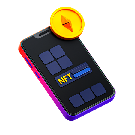 NFT App  3D Illustration