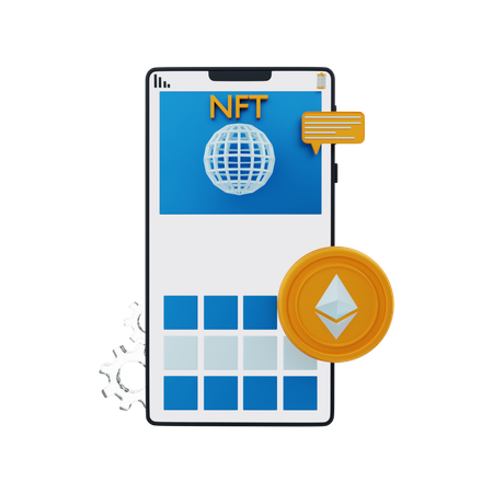 NFT app  3D Illustration