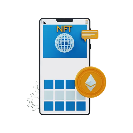 NFT app  3D Illustration