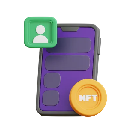 NFT App 3 D Illustration 3D Icon