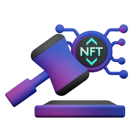 Nft Art Auction  3D Illustration