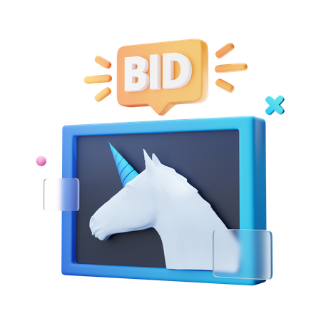 Nft Art Bid  3D Icon