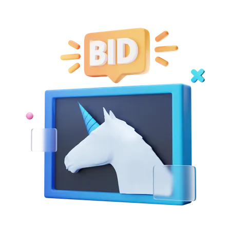 Nft Art Bid  3D Icon