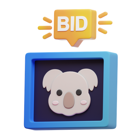 Nft Art Bid  3D Icon