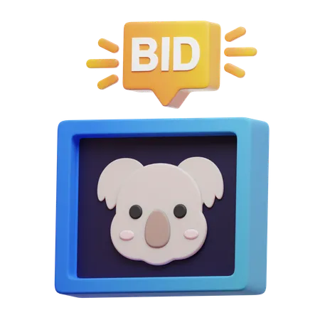 Nft Art Bid  3D Icon
