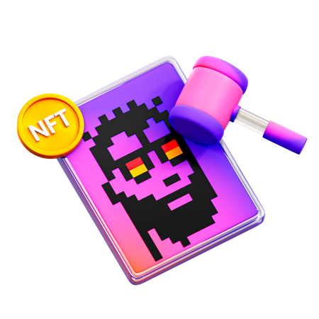 NFT Auction  3D Icon