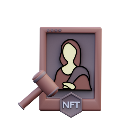 Nft Auction  3D Illustration