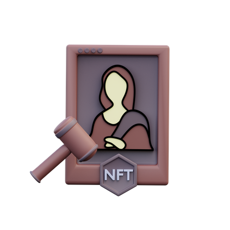Nft Auction 3D Illustration
