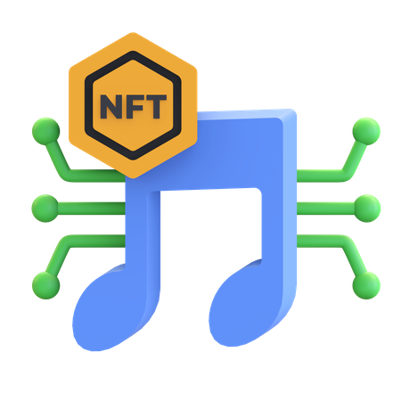 NFT Audio  3D Illustration