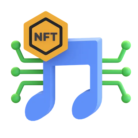 NFT Audio  3D Illustration