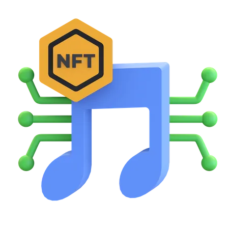 NFT Audio 3D Illustration