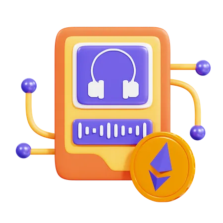 Áudio nft  3D Icon
