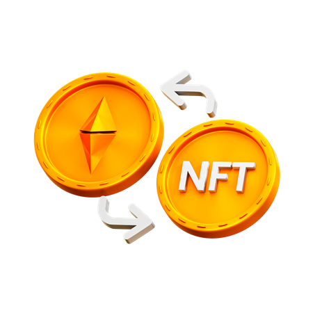 NFT-Austausch  3D Illustration