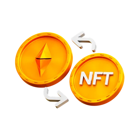 NFT-Austausch  3D Illustration