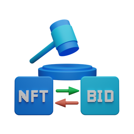 NFT Bid  3D Illustration