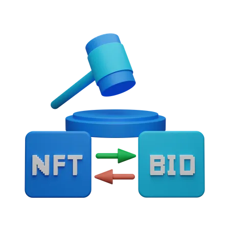 NFT Bid  3D Illustration